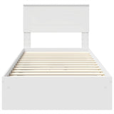 Letto con Contenitore Bianco 100 x 200 cm Legno truciolato