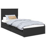 Letto con Contenitore Nero 100 x 200 cm Legno truciolato
