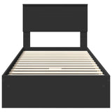 Letto con Contenitore Nero 90 x 190 cm Legno truciolato