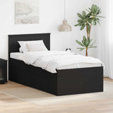 Daybed con cassetto Nero 90 x 200 cm Legno truciolato