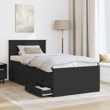 Daybed con cassetto Nero 90 x 200 cm Legno truciolato