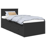 Daybed con cassetto Nero 90 x 200 cm Legno truciolato