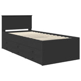 Daybed con cassetto Nero 90 x 200 cm Legno truciolato