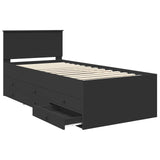Daybed con cassetto Nero 90 x 200 cm Legno truciolato
