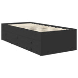 Daybed con cassetto Nero 90 x 200 cm Legno truciolato