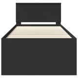 Daybed con cassetto Nero 90 x 200 cm Legno truciolato