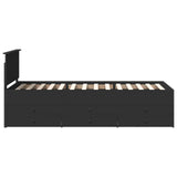 Daybed con cassetto Nero 90 x 200 cm Legno truciolato