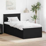 Struttura del letto Nero 90 x 200 cm Legno truciolato