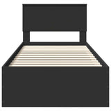 Struttura del letto Nero 90 x 190 cm Legno truciolato
