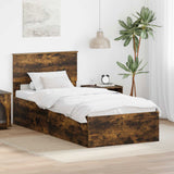 Struttura del letto Rovere fumé 90 x 190 cm Legno truciolato