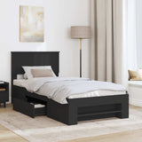 Struttura del letto Nero 90 x 200 cm Legno truciolato