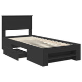 Struttura del letto Nero 90 x 200 cm Legno truciolato
