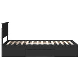 Struttura del letto Nero 90 x 200 cm Legno truciolato