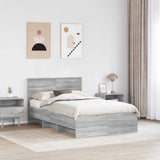 Struttura del letto con testiera Grigio Sonoma 120 x 123 cm