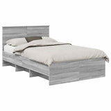 Struttura del letto con testiera Grigio Sonoma 120 x 123 cm