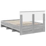 Struttura del letto con testiera Grigio Sonoma 120 x 123 cm