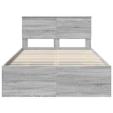 Struttura del letto con testiera Grigio Sonoma 120 x 123 cm