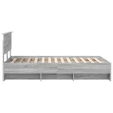 Struttura del letto con testiera Grigio Sonoma 120 x 123 cm