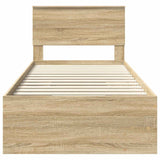 Struttura del letto con testiera Rovere Sonoma 120 x 123 cm