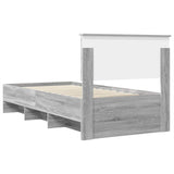 Struttura del letto con testiera Grigio Sonoma 120 x 123 cm