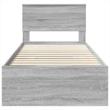 Struttura del letto con testiera Grigio Sonoma 120 x 123 cm