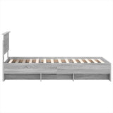 Struttura del letto con testiera Grigio Sonoma 120 x 123 cm