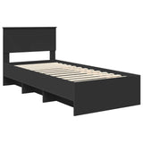 Struttura del letto Nero 90 x 200 cm Legno truciolato