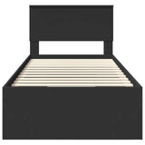 Struttura del letto Nero 90 x 200 cm Legno truciolato