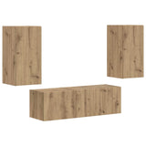 Set di Mobiletto da TV a Parete 4 pcs Rovere artigianale