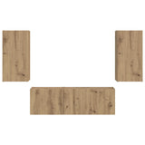 Set di Mobiletto da TV a Parete 4 pcs Rovere artigianale