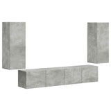 Set di Mobiletto da TV a Parete 4 pcs Grigio cemento