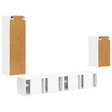 Set mobile TV Montaggio a parete 4 pcs Bianco Legno truciolato