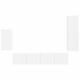 Set mobile TV Montaggio a parete 4 pcs Bianco Legno truciolato