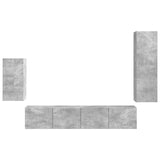 Set mobile TV 4 pcs Grigio cemento Legno truciolato