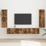 Set mobile TV 4 pcs Rovere fumé Legno truciolato