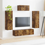 Set mobile TV 4 pcs Rovere fumé Legno truciolato