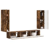 Set mobile TV 4 pcs Rovere fumé Legno truciolato