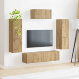 Set mobile TV 4 pcs Rovere artigianale Legno truciolato