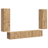 Set mobile TV 4 pcs Rovere artigianale Legno truciolato