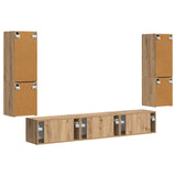Set mobile TV 4 pcs Rovere artigianale Legno truciolato