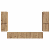 Set mobile TV 4 pcs Rovere artigianale Legno truciolato