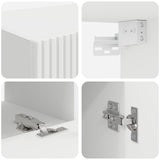 Set mobile TV Montaggio a parete 5 pcs Bianco Legno truciolato