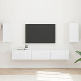 Set mobile TV Montaggio a parete 5 pcs Bianco Legno truciolato