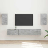 Set mobile TV 5 pcs Grigio cemento Legno truciolato