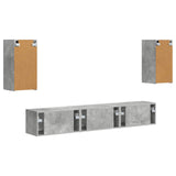 Set mobile TV 5 pcs Grigio cemento Legno truciolato
