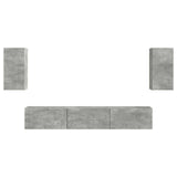 Set mobile TV 5 pcs Grigio cemento Legno truciolato