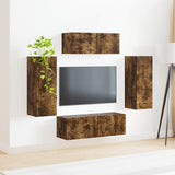 Set mobile TV 4 pcs Rovere fumé Legno truciolato