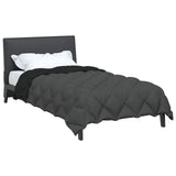 Duvet Invernale Nero e antracite 140 x 220 cm Microfibra