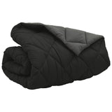 Duvet Invernale Nero e antracite 220 x 240 cm Microfibra