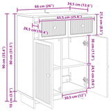 Credenza Grigio Sonoma 66 x 34,5 x 90 cm Legno ingegnerizzato